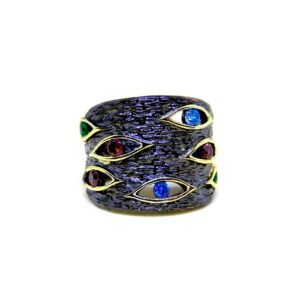 Anillo Black Gold Filled 14k Eyes By Thiago Turcott®