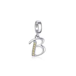 Charm Letra B Citrino Plata 1ra Ley 925 By Thiago Turcott®