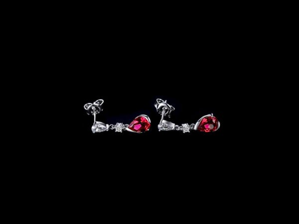 Aretes Rubí Gota Plata 1ra Ley 925 By Thiago Turcott® - Image 2