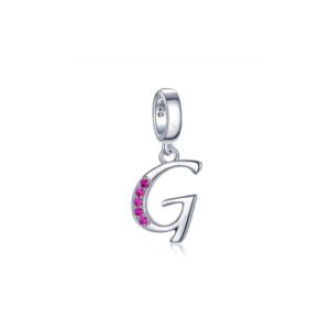 Charm Letra G Rubí Plata 1ra Ley 925 By Thiago Turcott®