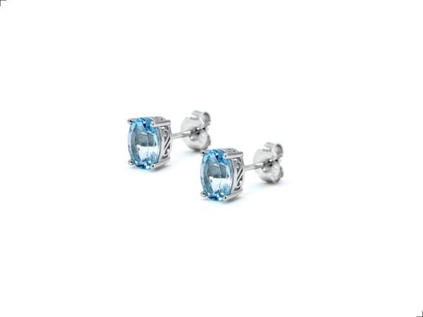 Aretes Solitarios Topaz Plata 1ra Ley 925 By Thiago Turcott® - Image 2
