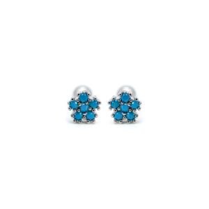 Aretes Turquesa Titanio 18k Flor By Thiago Turcott®