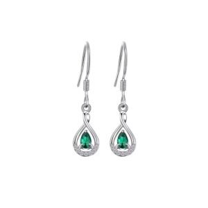 Aretes Esmeralda Drop Plata De 1ra Ley 925 By Thiago Turcott®