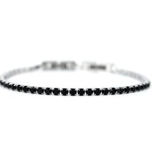 Pulsera Tenis Ágata Negra Titanio 18k By Thiago Turcott®