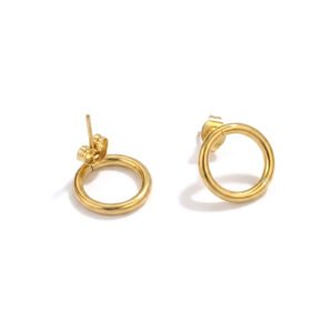 Aretes Circulo Titanio 18k Gold By Thiago Turcott®