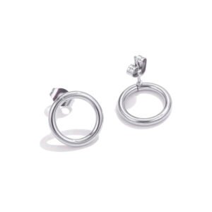 Aretes Circulo Titanio 18k Silver By Thiago Turcott®